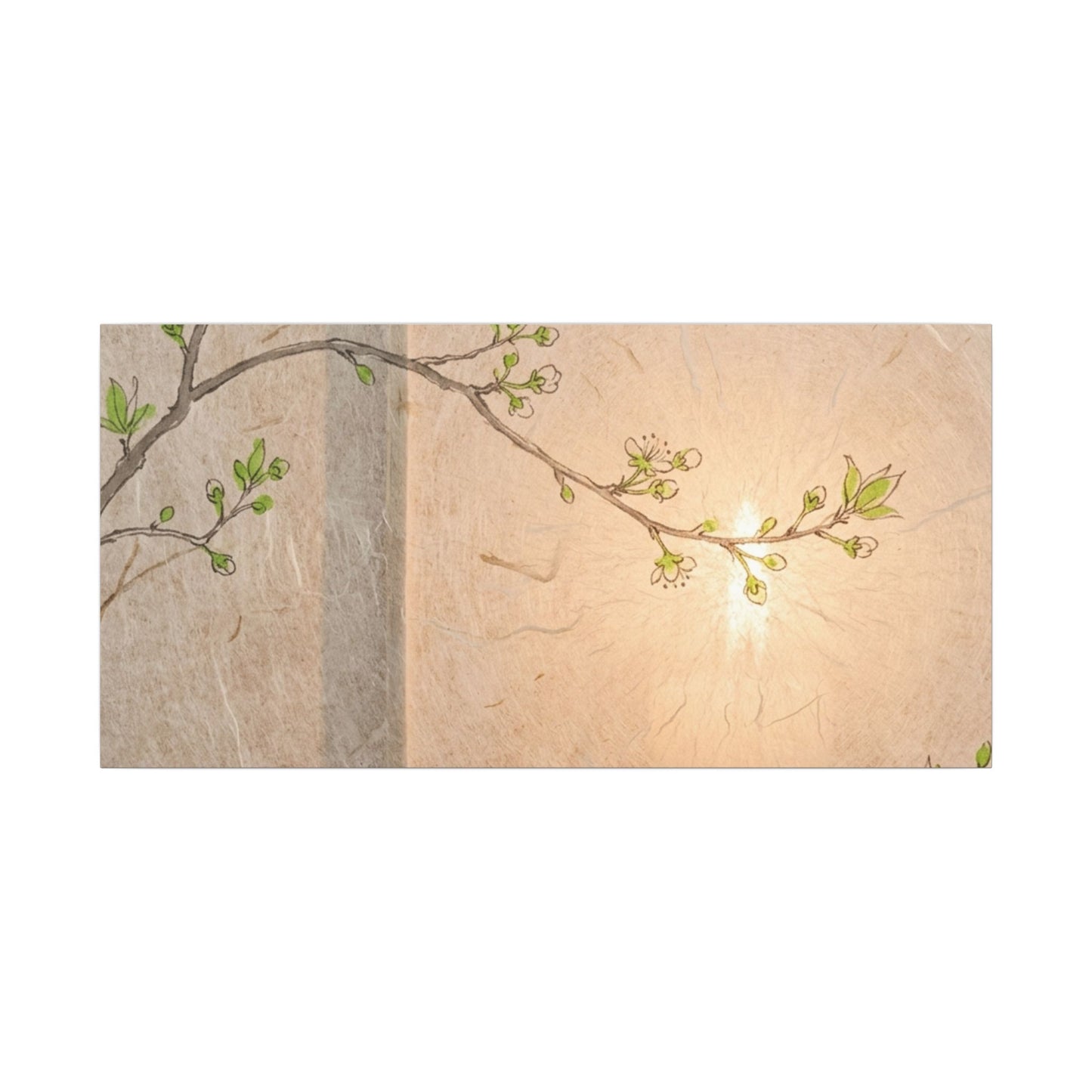 Warm Shoji Screen Canvas Art - Minimal Line Japandi