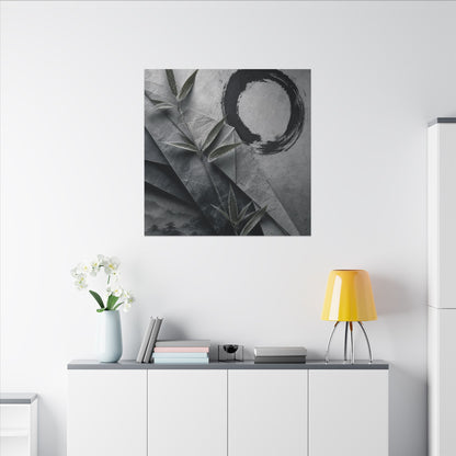 Winter Paper Fold Enso Canvas Art | Serene Decor