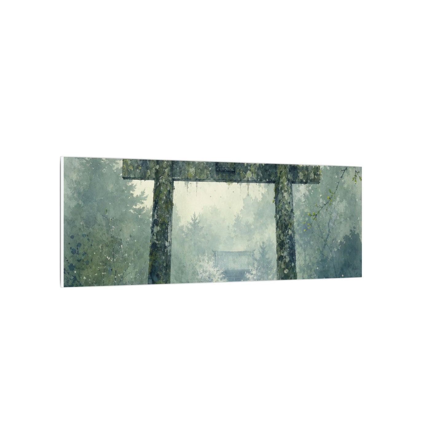 Earthy Torii Gate Canvas Art - Watercolor Japandi