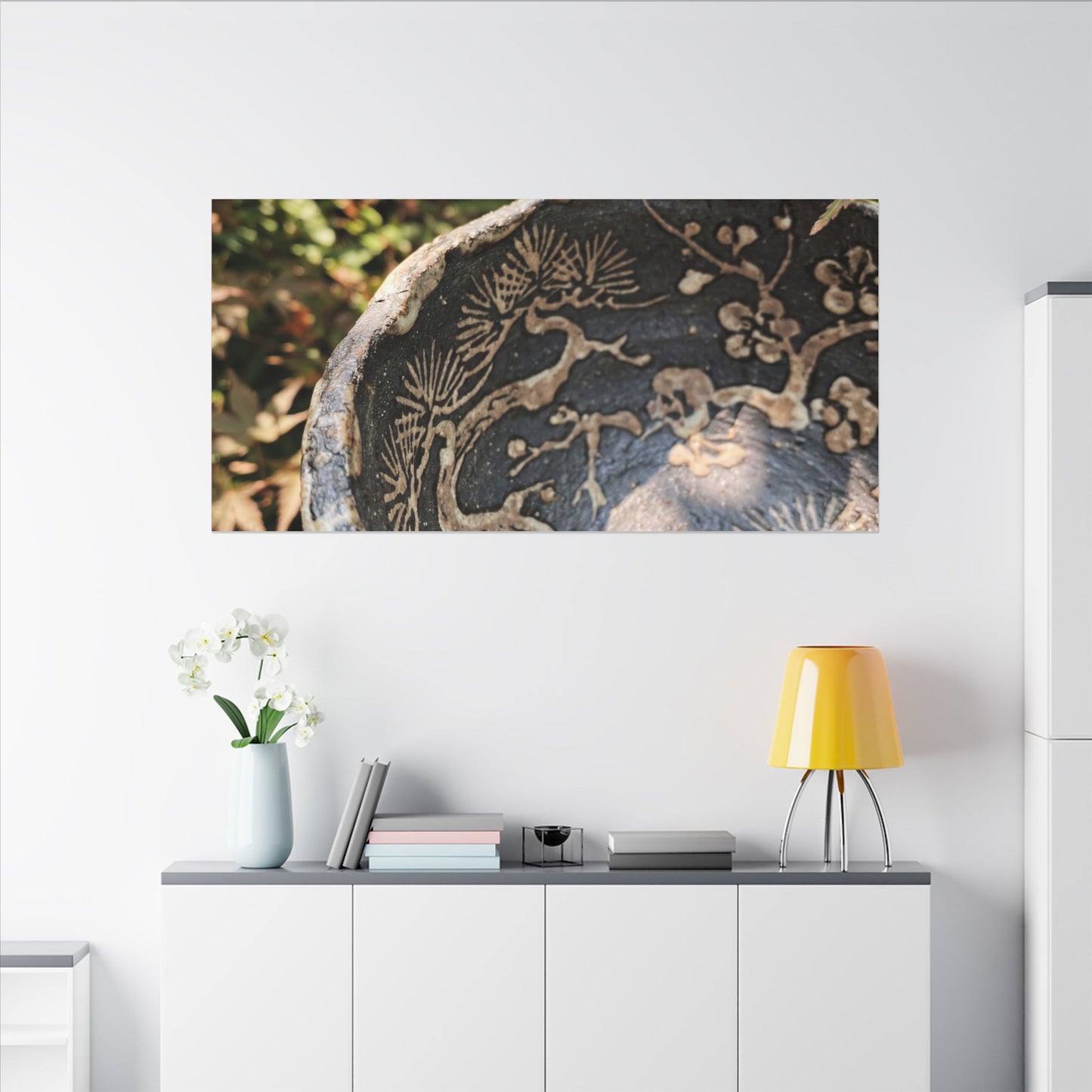 Ceramic Bowl Canvas Art | Summer Japandi Japanese Pattern Art