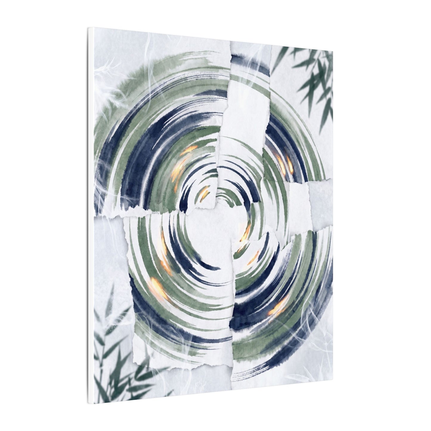 Winter Water Ripple Sumi E Canvas Art | Peaceful Decor