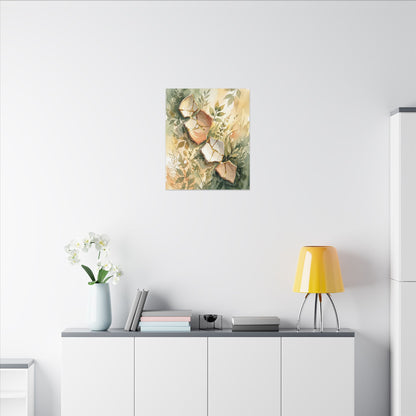 Japandi Broken Pottery in Golden Hour | Watercolor Canvas Art