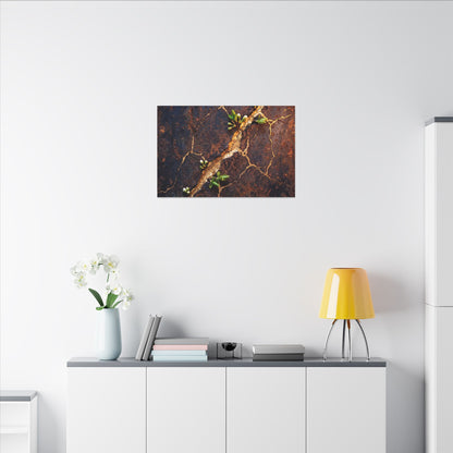 Rust Patina Spring Canvas Art | Kintsugi Resilient Design