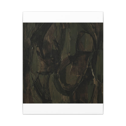 Mixed Media Dark Japandi Textured Canvas Art