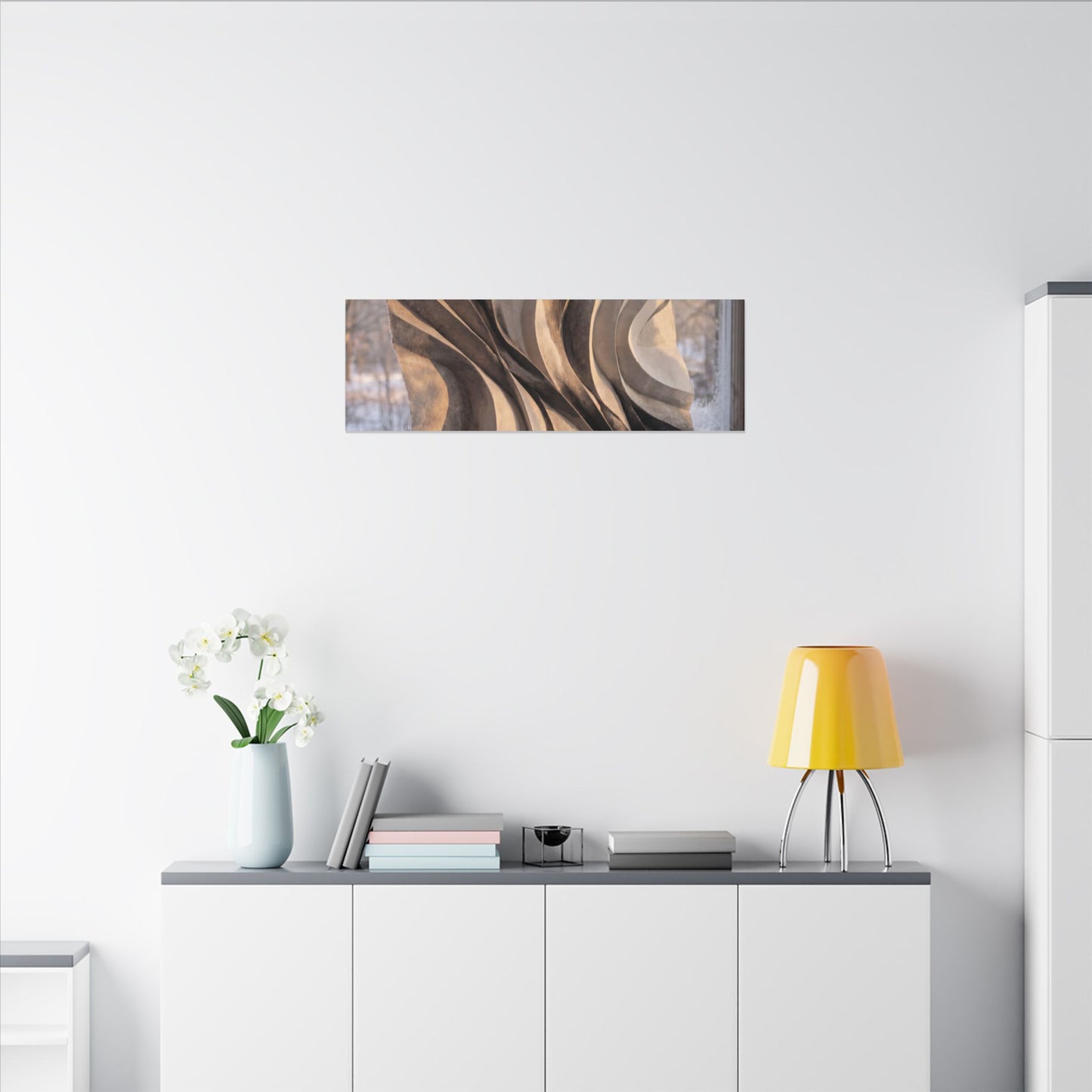 Mono No Aware Paper Fold Canvas Art - Japandi Minimal Line