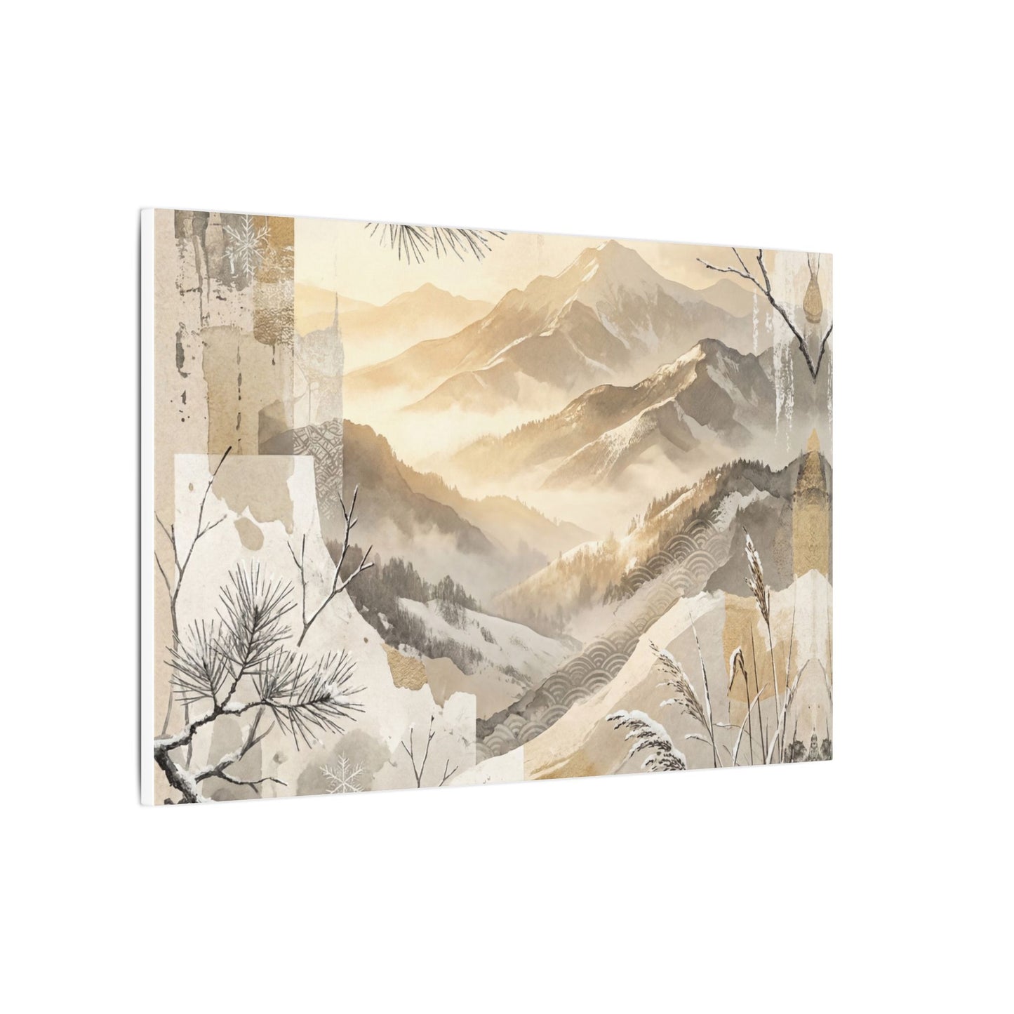 Shibui Mountain Mist Canvas Art - Japandi Japanese Pattern