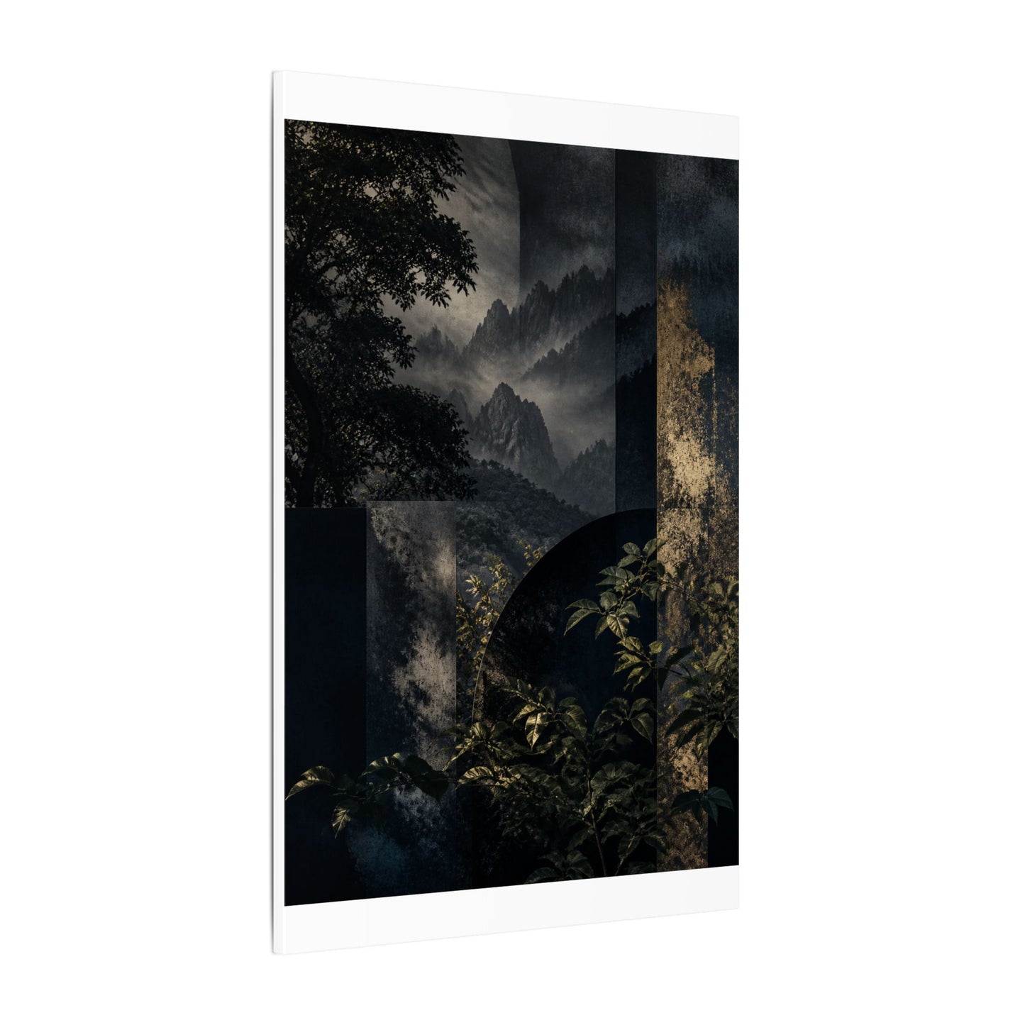 Mountain Mist Summer Canvas Art | Dark Japandi Atmospheric Design