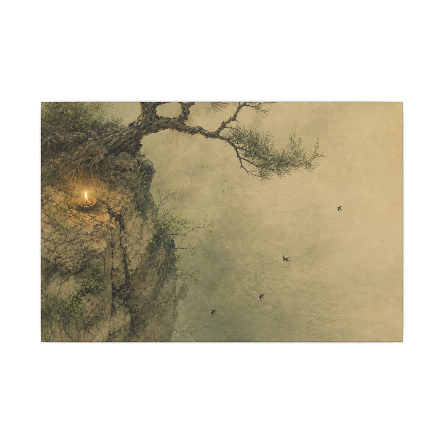Spring Pine Tree Minimal Line Canvas Art | Earthy Decor