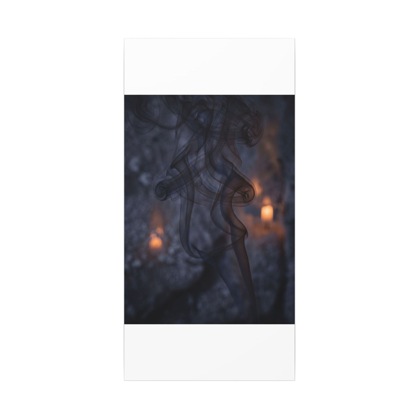 Incense Smoke Winter Canvas Art | Dark Japandi Sophisticated Design