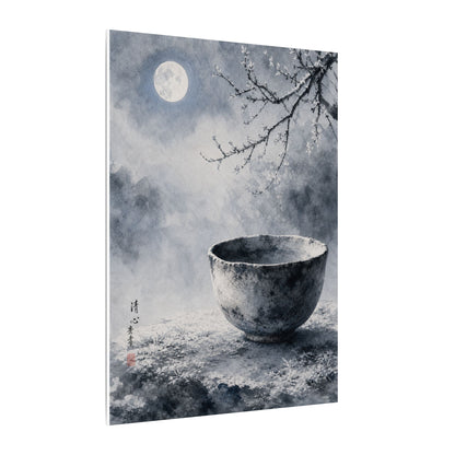 Seijaku Ceramic Bowl Canvas Art - Zen Sumi E