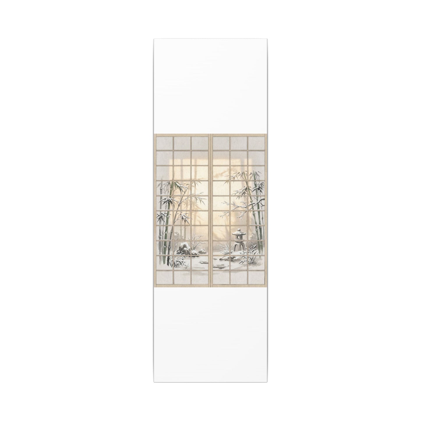 Winter Shoji Screen Sumi E Canvas Art | Tranquil Decor