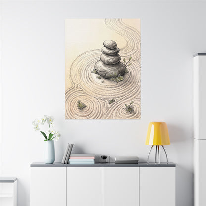 River Stones Spring Canvas Art | Zen Serene Design
