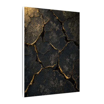 Cracked Earth Canvas Art | Winter Dark Japandi Shadow Zen Art