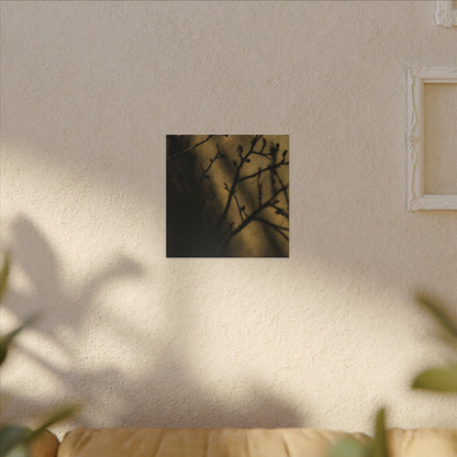 Golden Hour Shadow Play Canvas Art - Dark Japandi Seijaku
