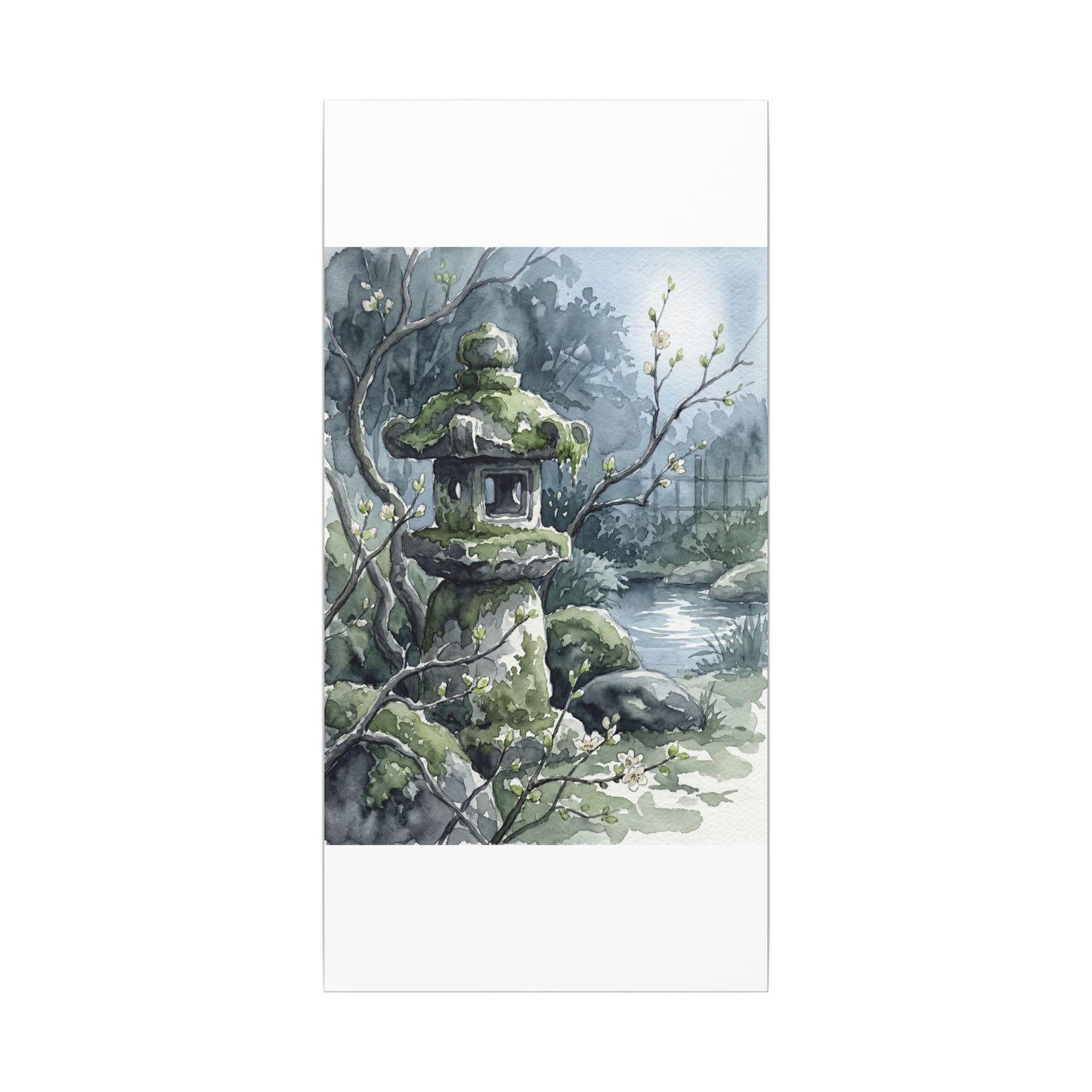 Moonlight Stone Lantern Canvas Art - Japandi Seijaku