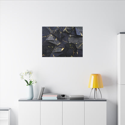 Beautiful Paper Fold Canvas Art - Crackle Gold Kintsugi