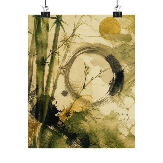 Spring Ink Brushstroke Sumi E Wall Art Print | Serene Decor