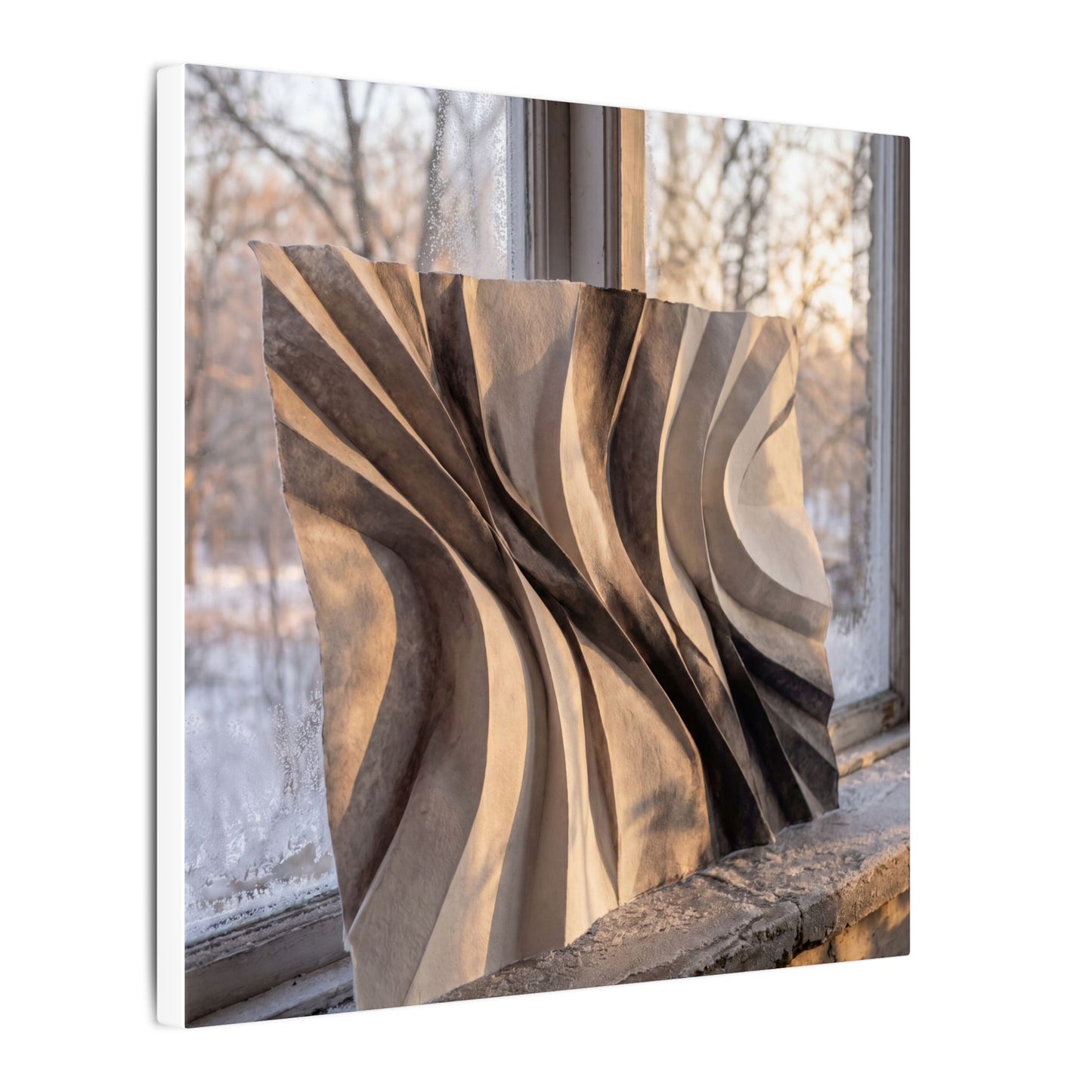 Mono No Aware Paper Fold Canvas Art - Japandi Minimal Line