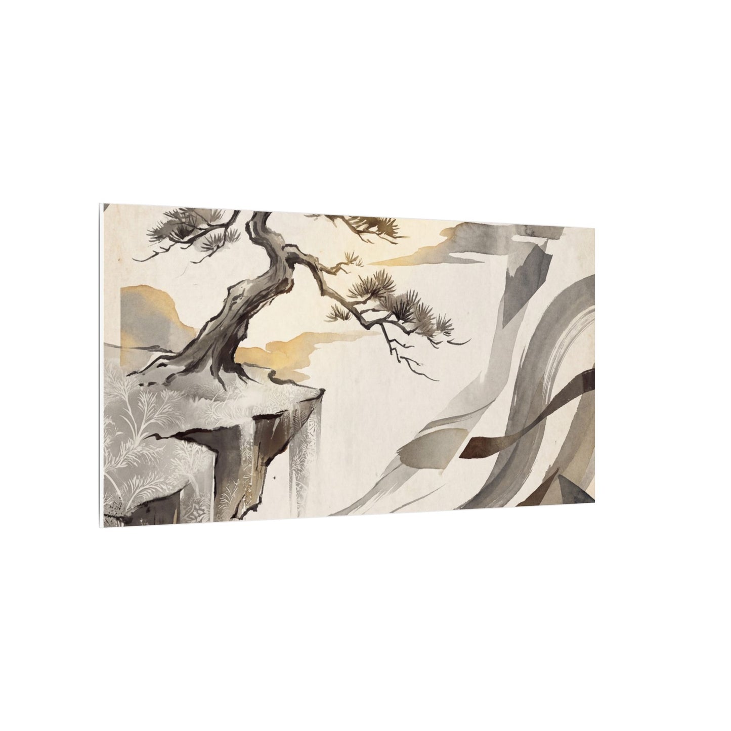 Golden Hour Pine Tree Canvas Art - Japandi Seijaku