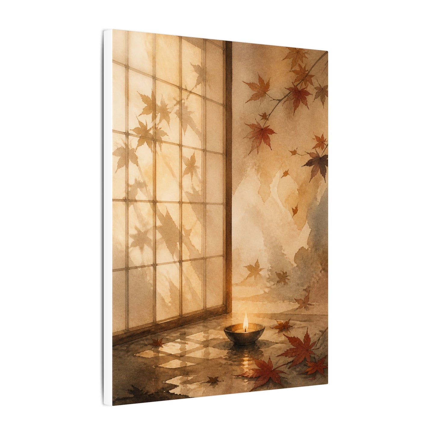 Candlelight Shoji Screen Canvas Art - Japandi Ma
