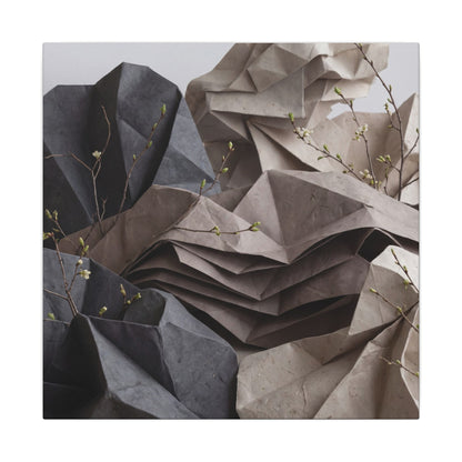 Neutral Paper Fold Canvas Art - Texture Japandi