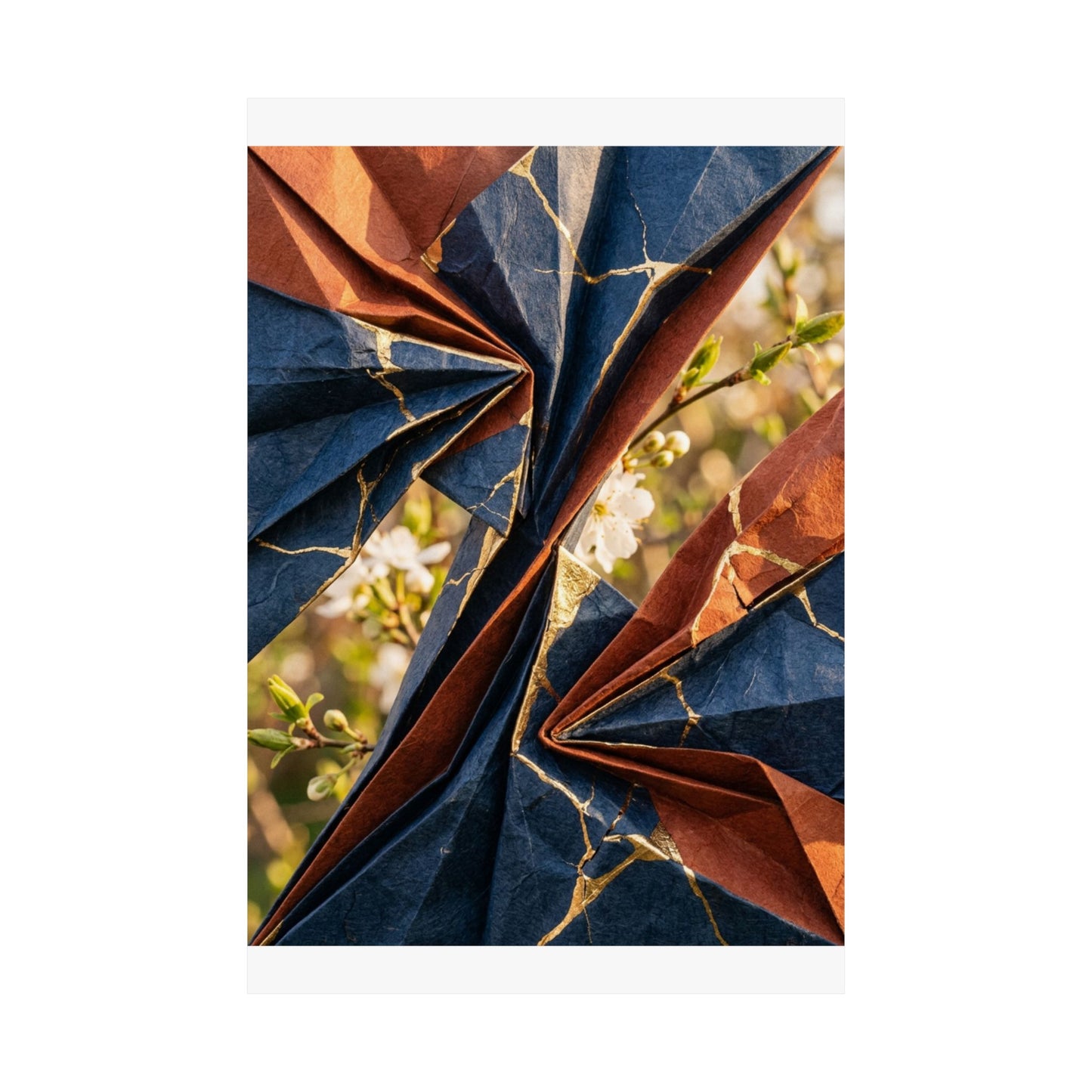 Golden Hour Paper Fold Wall Art Print - Kintsugi Ma