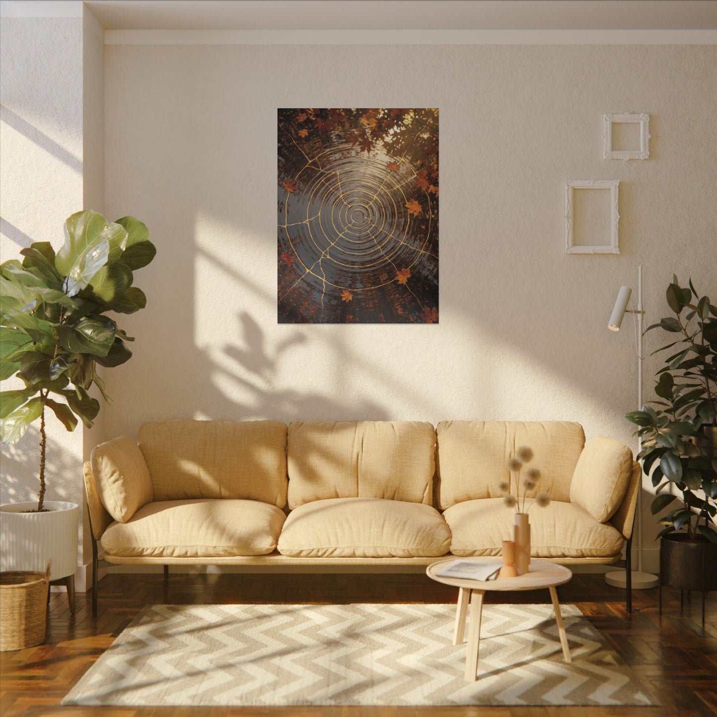 Artful Water Ripple Canvas Art - Gold Vein Kintsugi