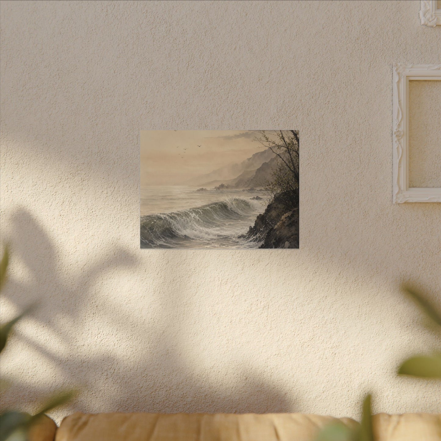 Ocean Wave Spring Canvas Art | Japandi Elegant Design