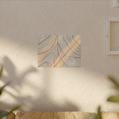 Shoji Screen Minimal Line Canvas Art | Warm Japandi Art