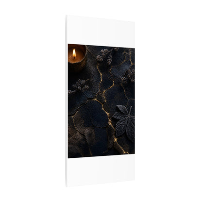 Candlelight Cracked Earth Canvas Art - Dark Japandi Ma