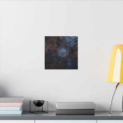 Bold Cherry Blossom Canvas Art - Charcoal Ink Dark Japandi