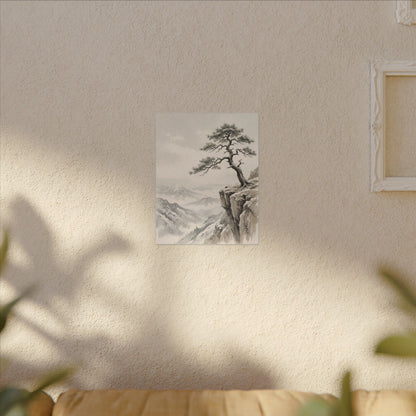 Seijaku Pine Tree Canvas Art - Japandi Japanese Pattern