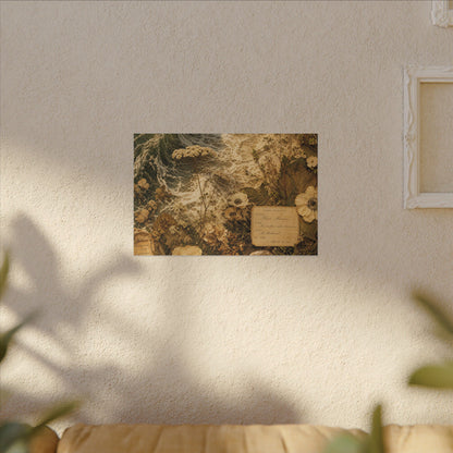 Spring Ocean Wave Herbarium Canvas Art | Nostalgic Decor