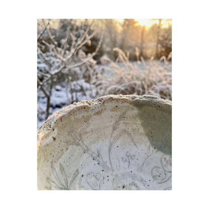Winter Ceramic Bowl Minimal Line Wall Art Print | Cozy Decor