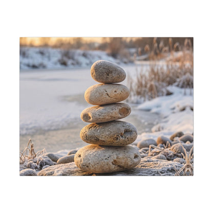 Ma River Stones Canvas Art - Japandi Japanese Pattern