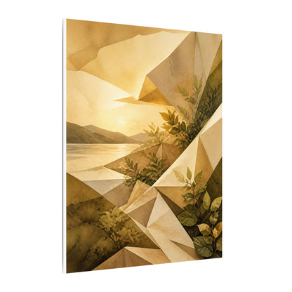 Golden Hour Paper Fold Canvas Art - Japandi Ma