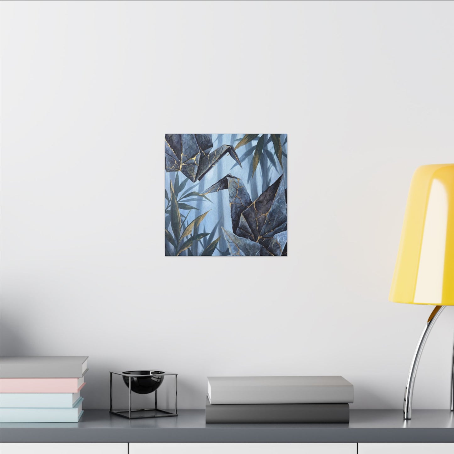 Paper Fold Canvas Art | Summer Kintsugi Crackle Gold Art