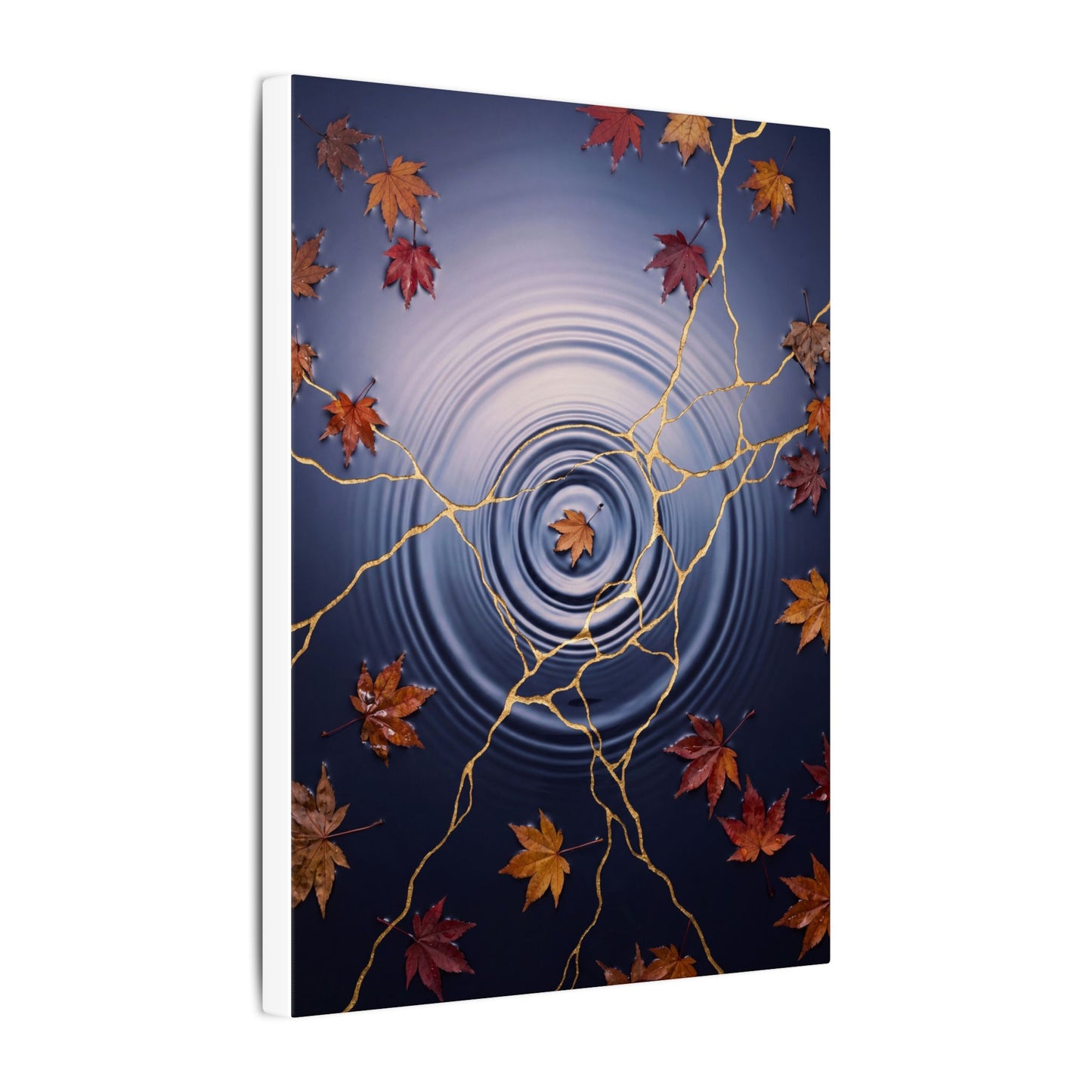 Kintsugi Water Ripple in Dawn | Gold Vein Canvas Art