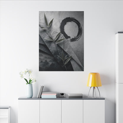 Winter Paper Fold Enso Canvas Art | Serene Decor