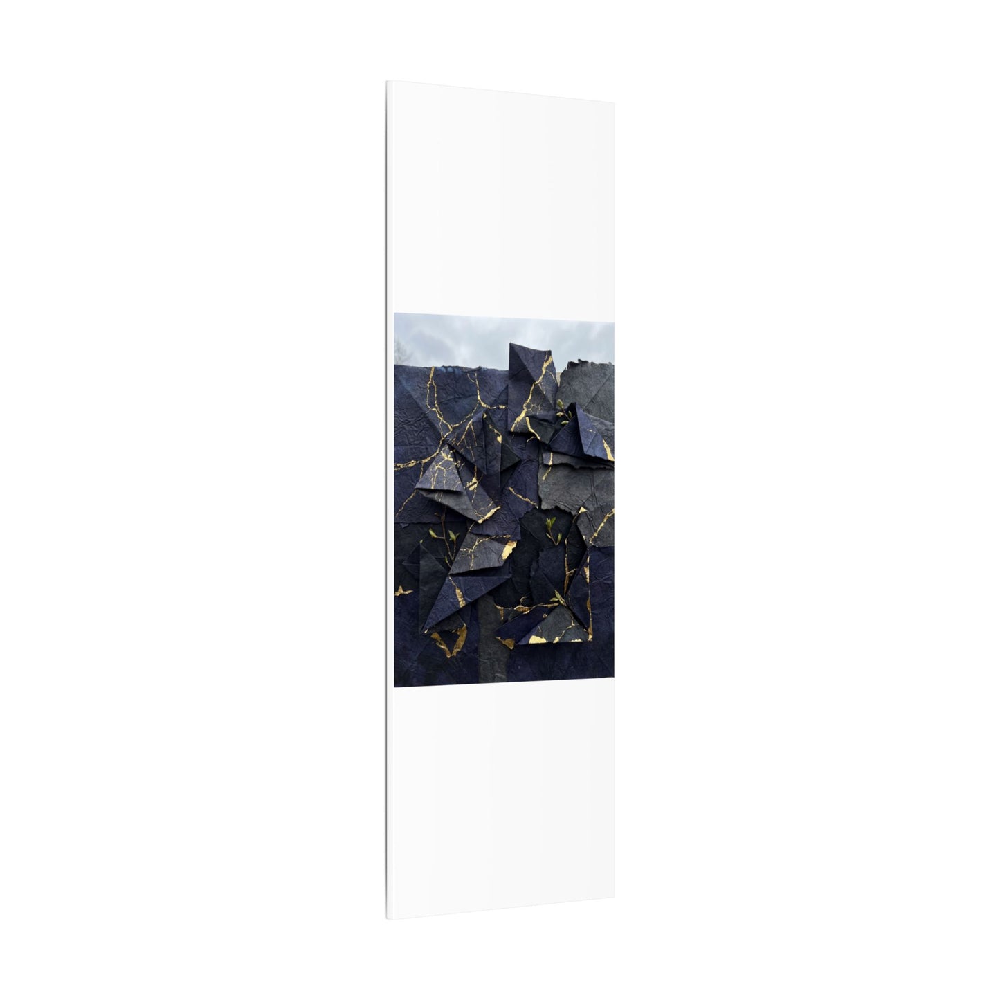 Beautiful Paper Fold Canvas Art - Crackle Gold Kintsugi