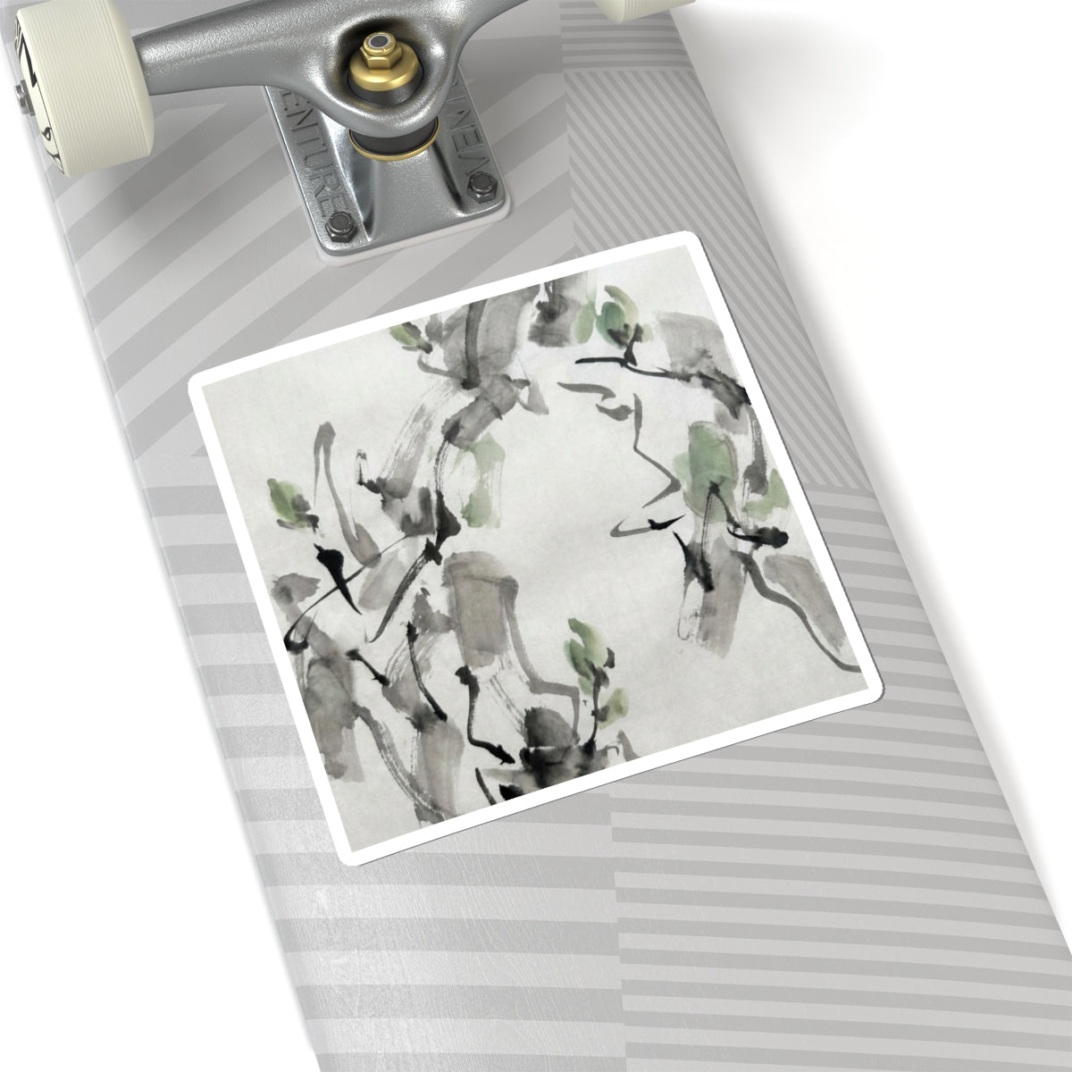Spring Ink Brushstroke Sumi E Sticker | Tranquil Decor Art Print