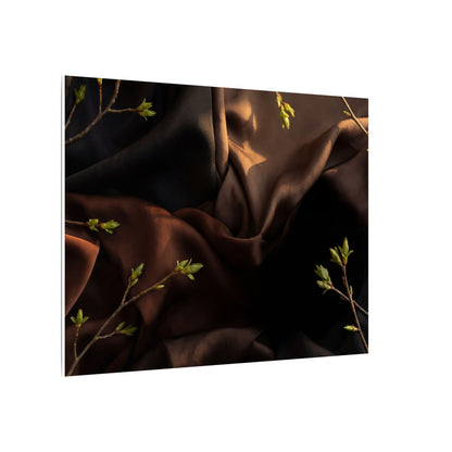 Dark Japandi Silk Drape in Golden Hour | Moody Minimal Canvas Art