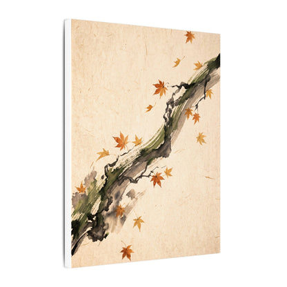 Ink Brushstroke Autumn Canvas Art | Zen Calm Design