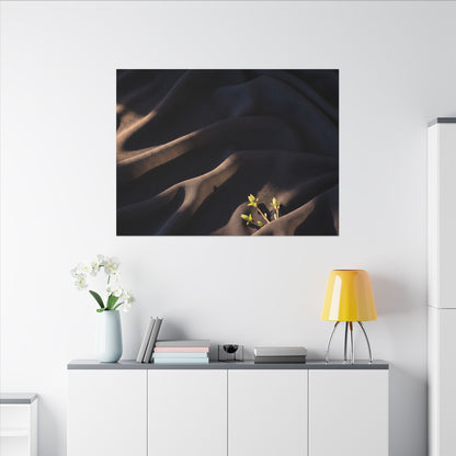 Silk Drape Shadow Zen Canvas Art | Luxurious Dark Japandi Art