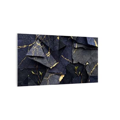 Beautiful Paper Fold Canvas Art - Crackle Gold Kintsugi