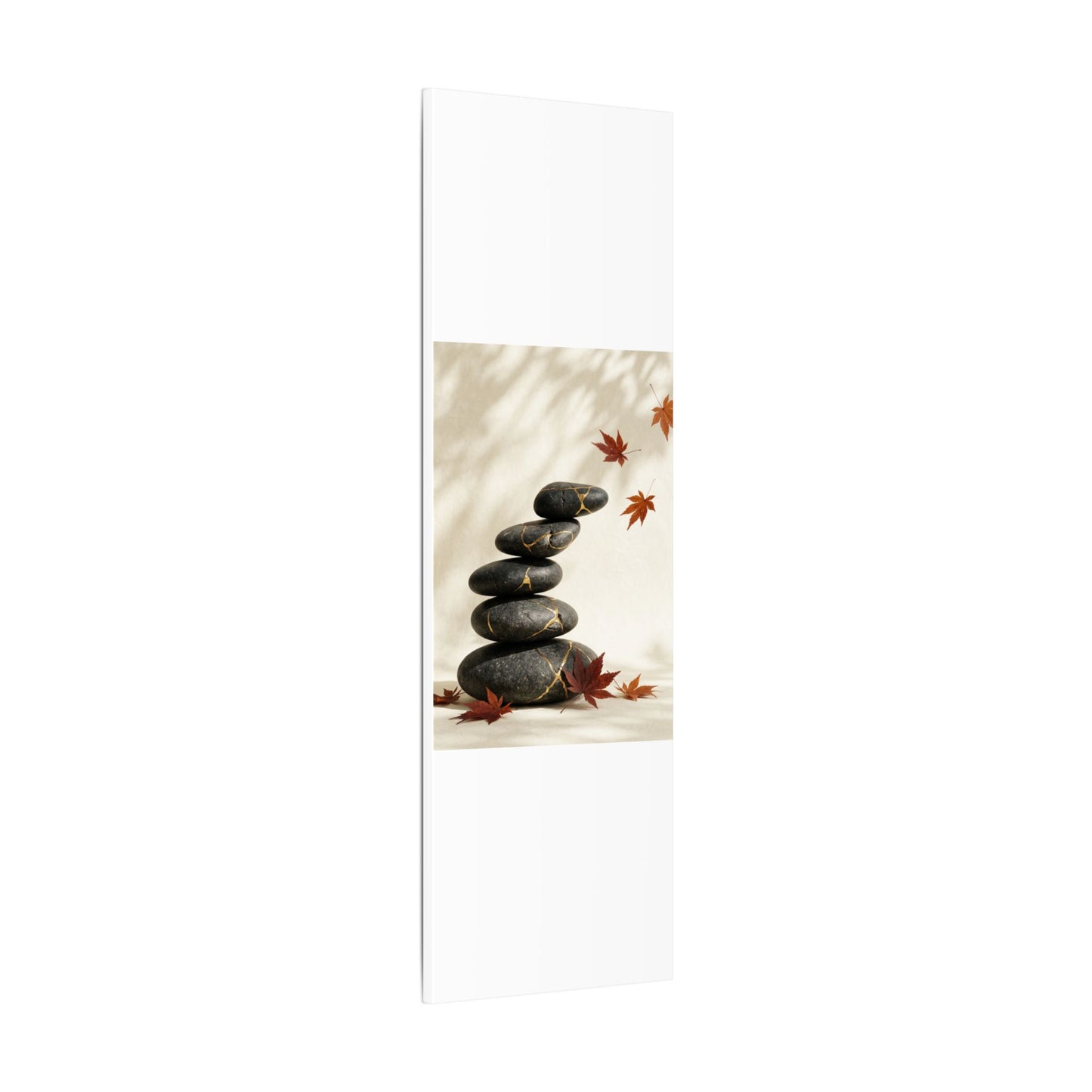 Kintsugi River Stones in Dappled | Crackle Gold Canvas Art