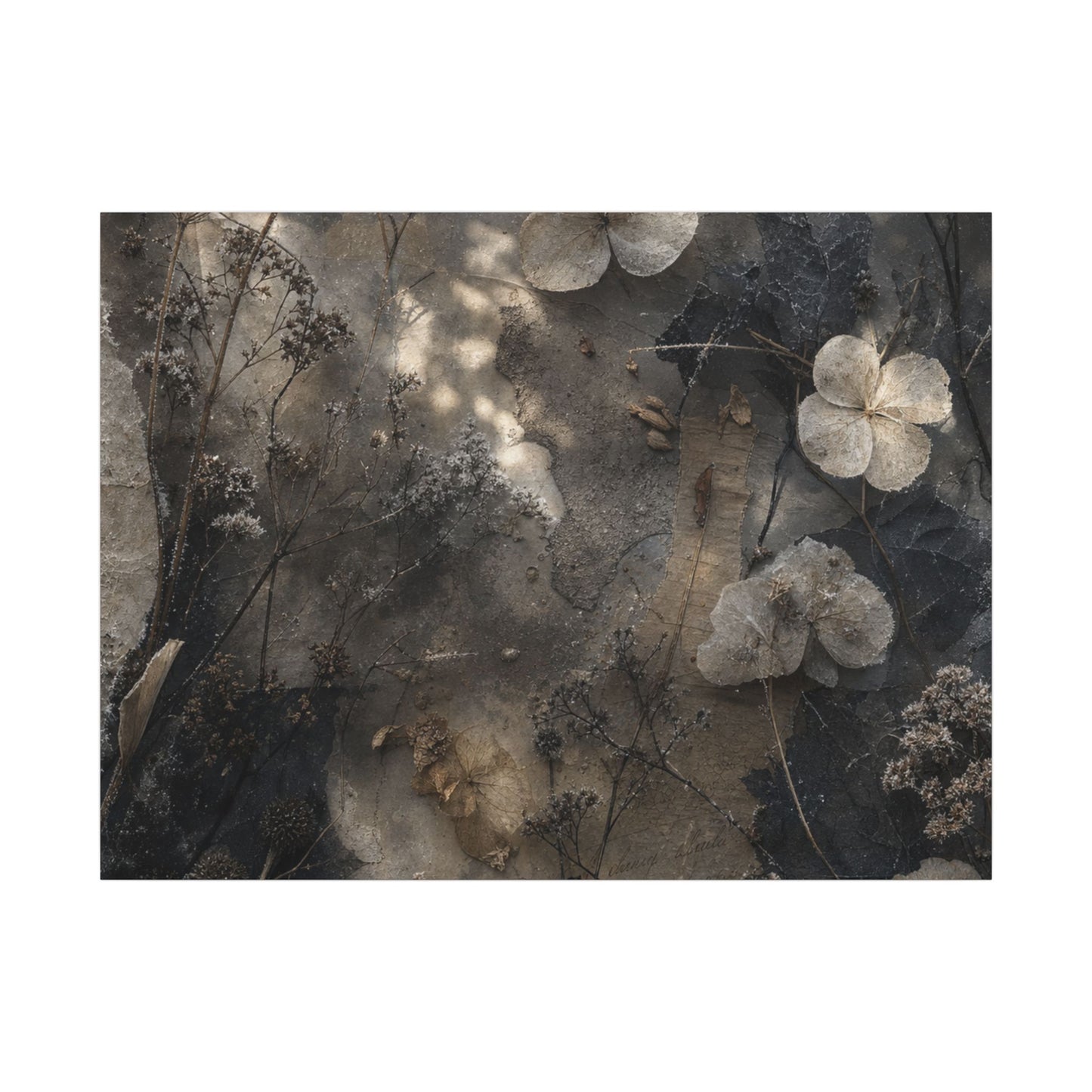 Winter Dried Flowers Texture Canvas Art | Elegant Decor