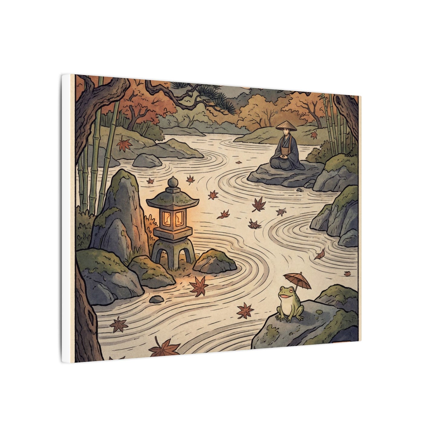 Rock Garden Autumn Canvas Art | Zen Serene Design