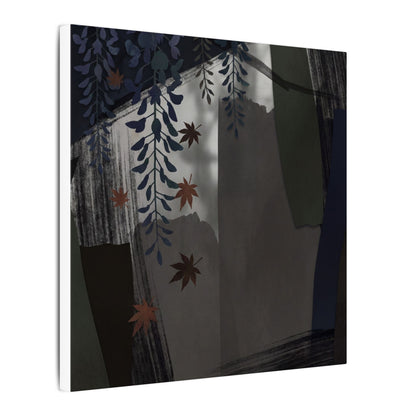 Wisteria Autumn Canvas Art | Dark Japandi Moody Design