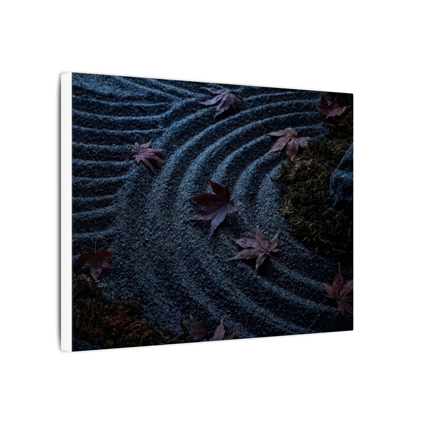 Rock Garden Canvas Art | Autumn Dark Japandi Dark Texture Art